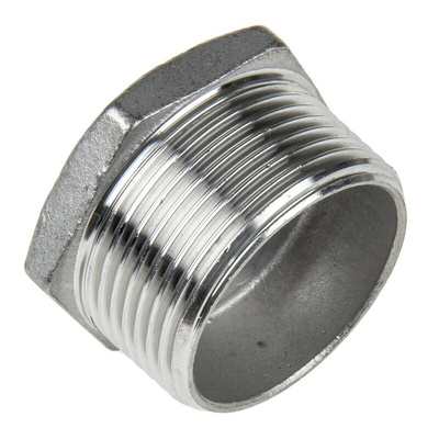 RS PRO Stainless Steel Pipe Fitting Hexagon Bush, Male R 1-1/4in x Female G 1/2in