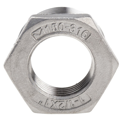 RS PRO Stainless Steel Pipe Fitting Hexagon Bush, Male R 1-1/2in x Female G 1in