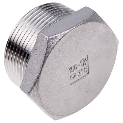 RS PRO Stainless Steel Pipe Fitting Hexagon Plug, Male R 1-1/2in