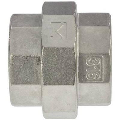 RS PRO Stainless Steel Pipe Fitting, Straight Decagon Union, Female G 1-1/4in x Female G 1-1/4in