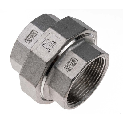 RS PRO Stainless Steel Pipe Fitting, Straight Decagon Union, Female G 1-1/2in x Female G 1-1/2in