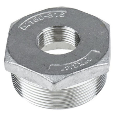RS PRO Stainless Steel Pipe Fitting Hexagon Bush, Male R 2in x Female G 1/2in