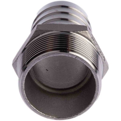 RS PRO Stainless Steel Pipe Fitting, Straight Hexagon Hose Nipple, Male R 1-1/2in x Male