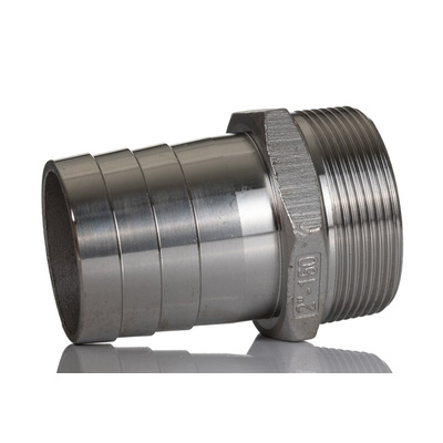 RS PRO Stainless Steel Pipe Fitting, Straight Hexagon Hose Nipple, Male R 2in x Male