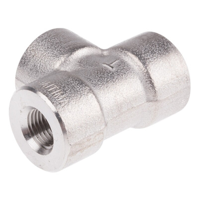 RS PRO Stainless Steel Pipe Fitting, Tee Circular Tee, Female G 1/4in x Female G 1/4in x Female G 1/4in
