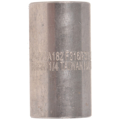 RS PRO Stainless Steel Pipe Fitting, Straight Circular Coupler, Female Rc 1/4in x Female Rc 1/4in
