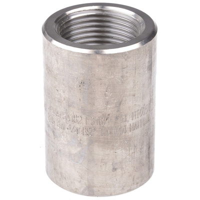 RS PRO Stainless Steel Pipe Fitting, Straight Circular Coupler, Female Rc 3/4in x Female Rc 3/4in