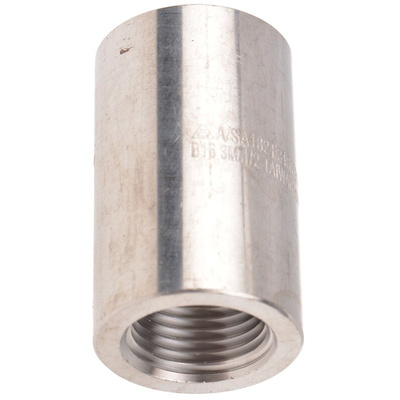 RS PRO Stainless Steel Pipe Fitting, Straight Circular Coupler, Female Rc 1/2in x Female Rc 1/2in