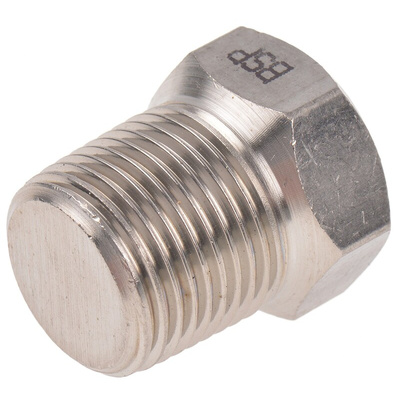 RS PRO Stainless Steel Pipe Fitting, Straight Hexagon Hexagon Plug, Male R 3/8in