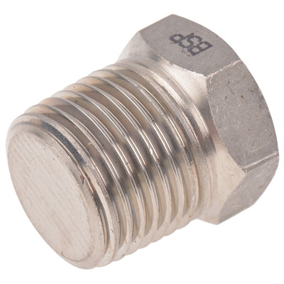 RS PRO Stainless Steel Pipe Fitting, Straight Hexagon Hexagon Plug, Male R 1/2in