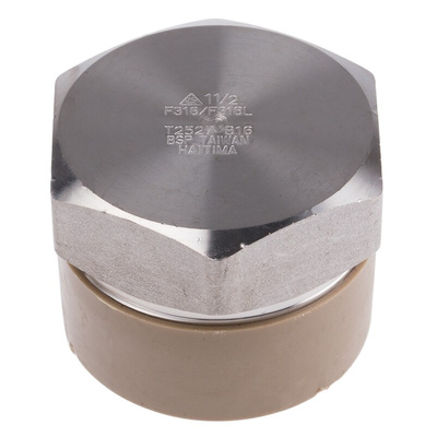 RS PRO Stainless Steel Pipe Fitting, Straight Hexagon Hexagon Plug, Male R 1-1/2in