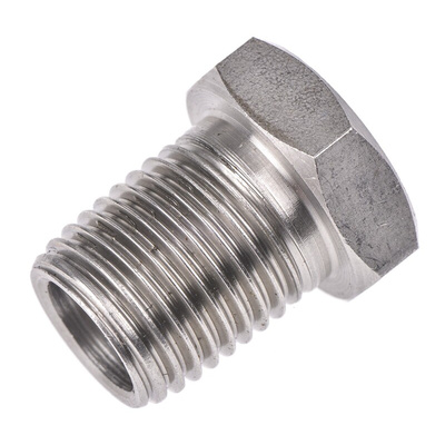 RS PRO Stainless Steel Pipe Fitting, Straight Hexagon Bush, Male R 1/4in x Female Rc 1/8in