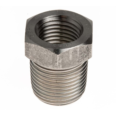 RS PRO Stainless Steel Pipe Fitting, Straight Hexagon Bush, Male R 3/8in x Female Rc 1/4in