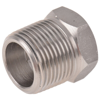 RS PRO Stainless Steel Pipe Fitting, Straight Hexagon Bush, Male R 3/4in x Female Rc 1/2in