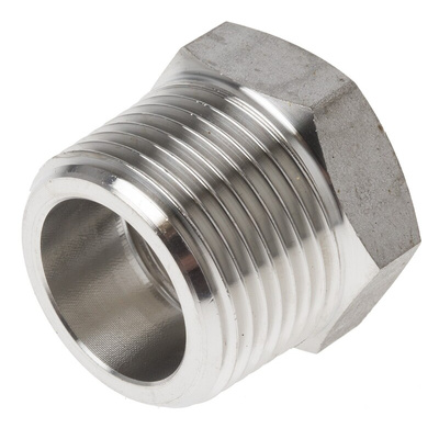 RS PRO Stainless Steel Pipe Fitting, Straight Hexagon Bush, Male R 1in x Female Rc 3/4in