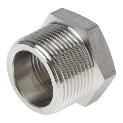 RS PRO Stainless Steel Pipe Fitting, Straight Hexagon Bush, Male R 1-1/4in x Female Rc 1in