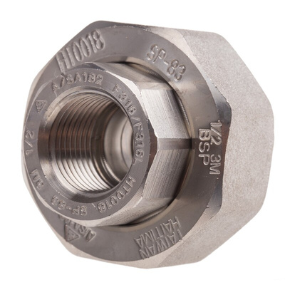 RS PRO Stainless Steel Pipe Fitting, Straight Octagon Union, Female Rc 1/2in x Female Rc 1/2in