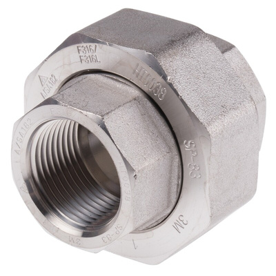 RS PRO Stainless Steel Pipe Fitting, Straight Octagon Union, Female Rc 1in x Female Rc 1in