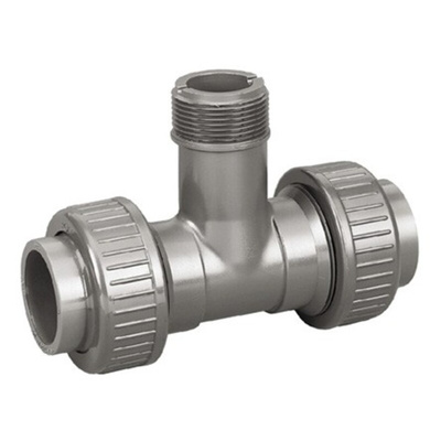 Georg Fischer PVC Process Fitting 50mm Tee Coupler 1-1/2 in BSP