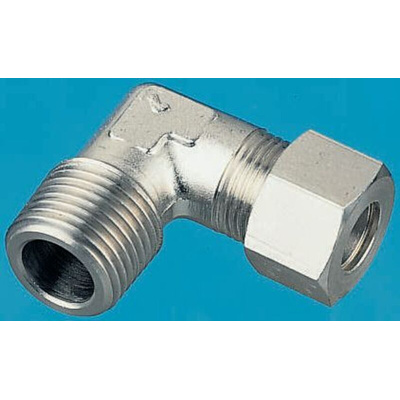 Legris Stainless Steel Pipe Fitting, 90° Elbow, Male BSPT 1/8in