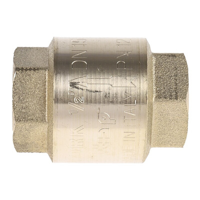 RS PRO Brass Single Check Valve, BSPP 1/2in, 12 bar