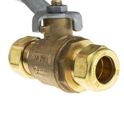RS PRO Brass Reduced Bore, 2 Way, Ball Valve 15mm, 15mm