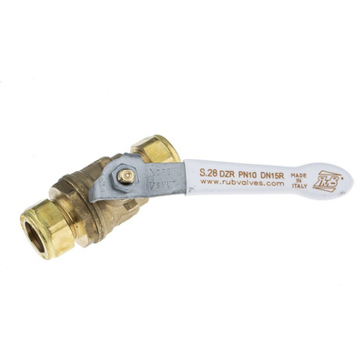 RS PRO Brass Reduced Bore, 2 Way, Ball Valve 15mm, 15mm