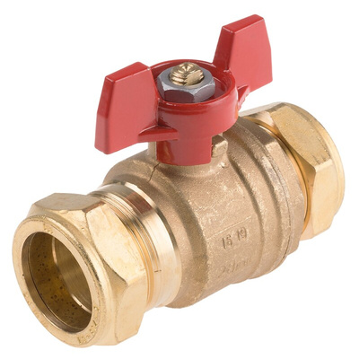 RS PRO Brass Full Bore, 2 Way, Ball Valve, BSPP 28mm, 28mm