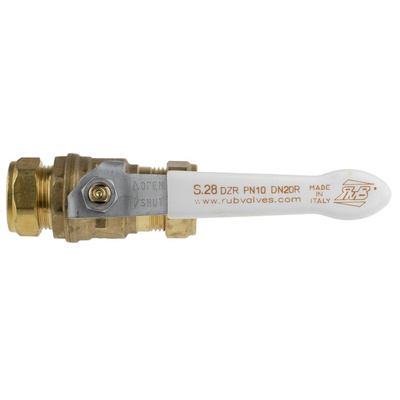 RS PRO Brass Full Bore, 2 Way, Ball Valve 22mm, 22mm