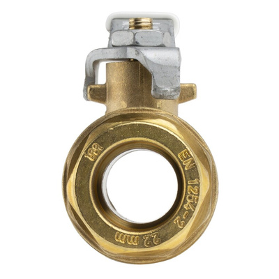 RS PRO Brass Full Bore, 2 Way, Ball Valve 22mm, 22mm