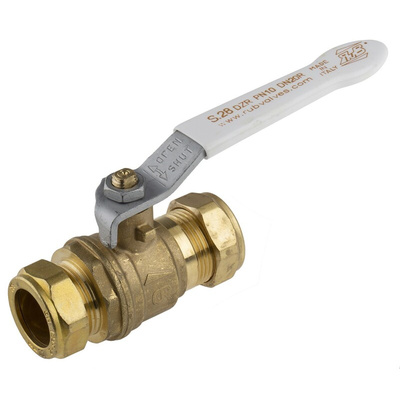 RS PRO Brass Full Bore, 2 Way, Ball Valve 22mm, 22mm