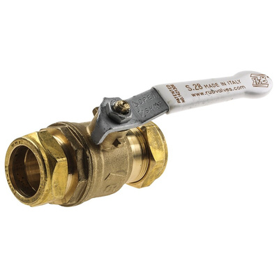 RS PRO Brass Full Bore, 2 Way, Ball Valve, 28mm