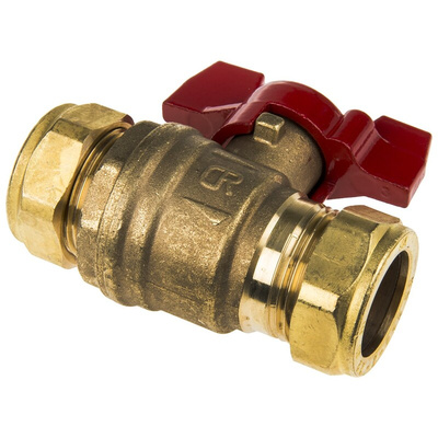 RS PRO Brass Full Bore, 2 Way, Ball Valve, BSPP 22mm, 22mm