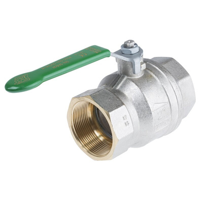 RS PRO Brass Full Bore, 2 Way, Ball Valve, BSPP 2in, 40bar Operating Pressure