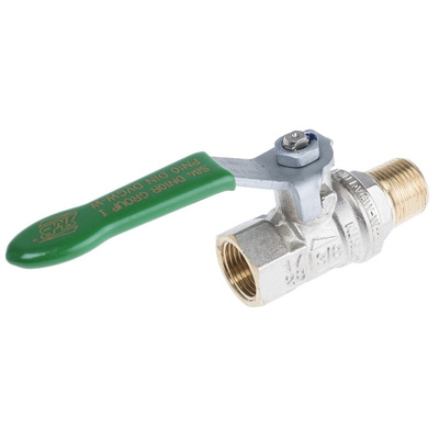 RS PRO Brass Full Bore, 2 Way, Ball Valve, BSPP 3/8in