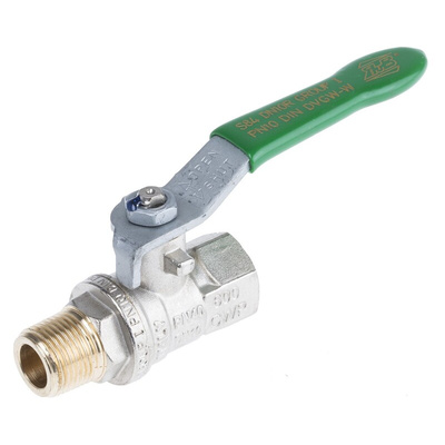 RS PRO Brass Full Bore, 2 Way, Ball Valve, BSPP 3/8in