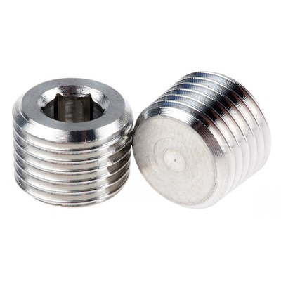 Legris Stainless Steel Pipe Fitting Hexagon Plug, Male R 1/4in