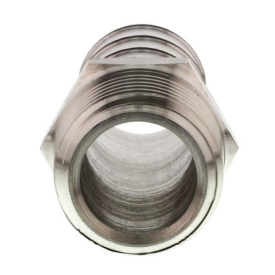 Legris Stainless Steel Pipe Fitting, Straight Hexagon Tailpiece Adapter, Male R 1/2in x Male