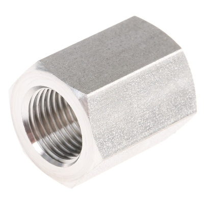 Legris Stainless Steel Pipe Fitting, Straight Hexagon Coupler, Female G 1/8in x Female G 1/8in