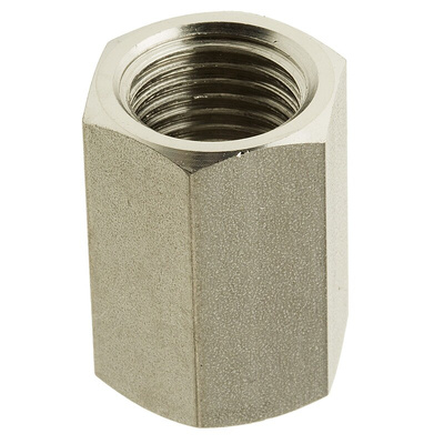 Legris Stainless Steel Pipe Fitting, Straight Hexagon Coupler, Female G 1/4in x Female G 1/4in
