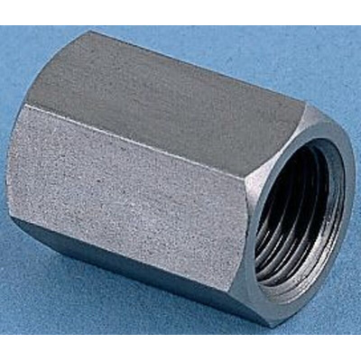 Legris Stainless Steel Pipe Fitting, Straight Hexagon Coupler, Female G 3/8in x Female G 3/8in