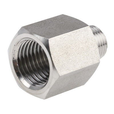 Legris Stainless Steel Pipe Fitting, Straight Hexagon Increaser, Male R 1/8in x Female G 1/4in