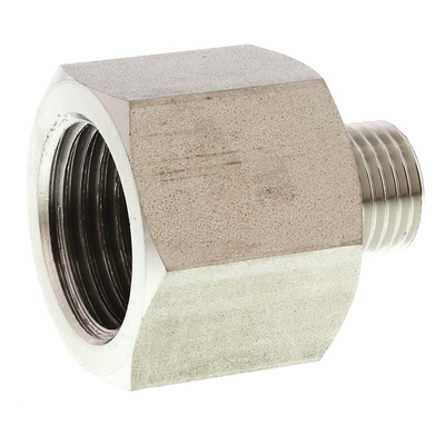Legris Stainless Steel Pipe Fitting, Straight Hexagon Increaser, Male R 1/4in x Female G 1/2in