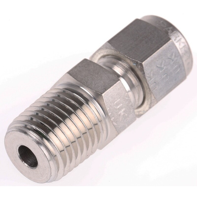 Parker Stainless Steel Pipe Fitting, Straight Coupler NPT 1/4in