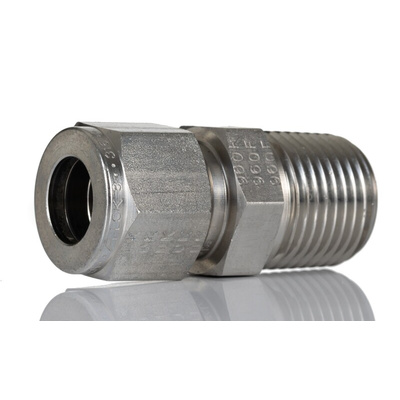 Parker Stainless Steel Pipe Fitting, Straight Coupler NPT 1/2in