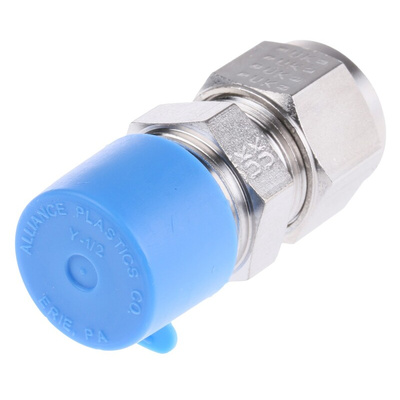 Parker Stainless Steel Pipe Fitting, Straight Coupler, Male NPT 1/2in