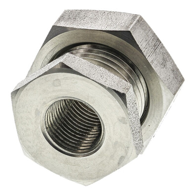 Legris Stainless Steel Pipe Fitting, Straight Hexagon Bulkhead Adapter, Female G 1/8in