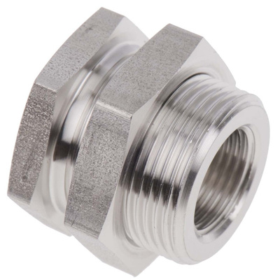 Legris Stainless Steel Pipe Fitting, Straight Hexagon Bulkhead Adapter, Female G 3/8in