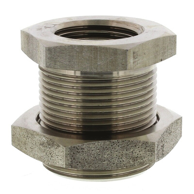 Legris Stainless Steel Pipe Fitting, Straight Hexagon Bulkhead Adapter, Female G 1/2in