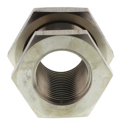 Legris Stainless Steel Pipe Fitting, Straight Hexagon Bulkhead Adapter, Female G 1/2in